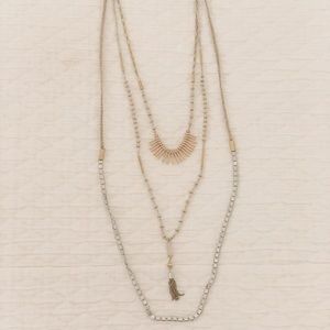Stella & Dot,Silver & Gold layering Riad Necklace